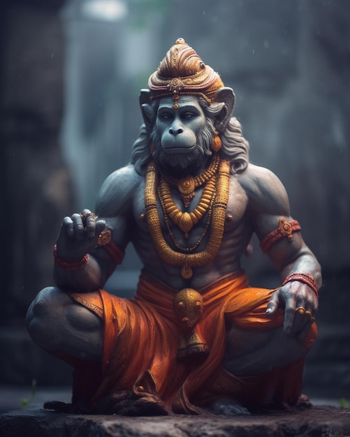 Foto la estatua del señor hanuman ji