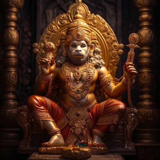 La estatua del señor Hanuman ji