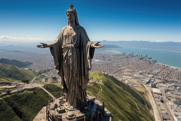 Estatua de la Virgen de Quito en El Panecillo generativa IA