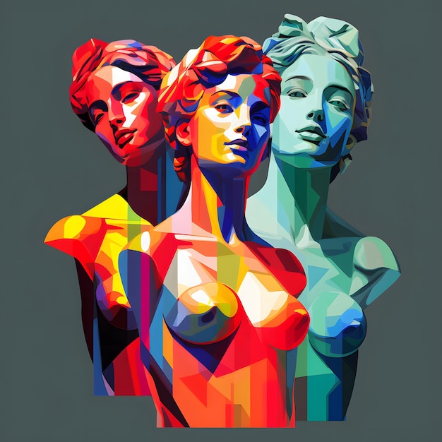 Estatuas abstractas de arte pop