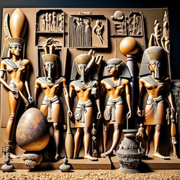 Estatuas y artefactos faraónicos del antiguo Egipto