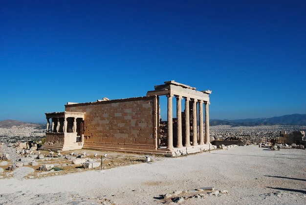 Estatuas de Atenas ciudad Grecia de Porche de la arquitectura de hito karyatides