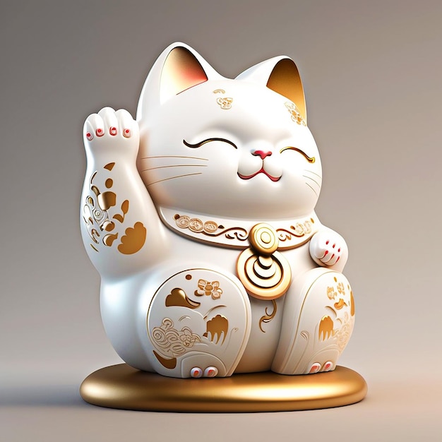 Estatueta de gato maneki neku Generative AI