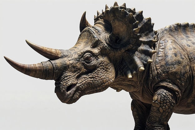 estatueta de plástico de triceratops isolada em fundo branco