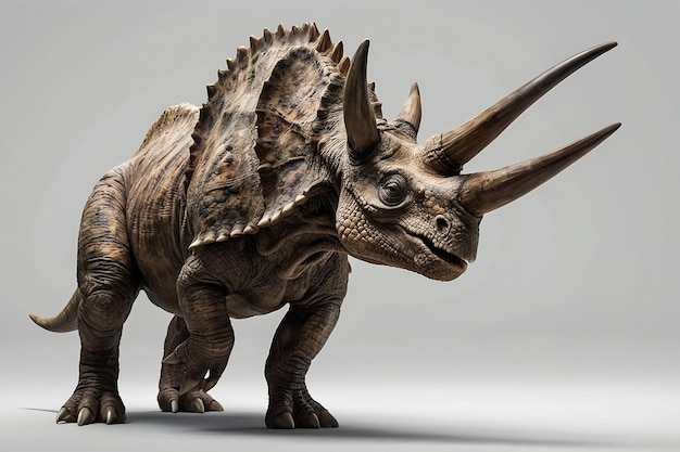 estatueta de plástico de triceratops isolada em fundo branco