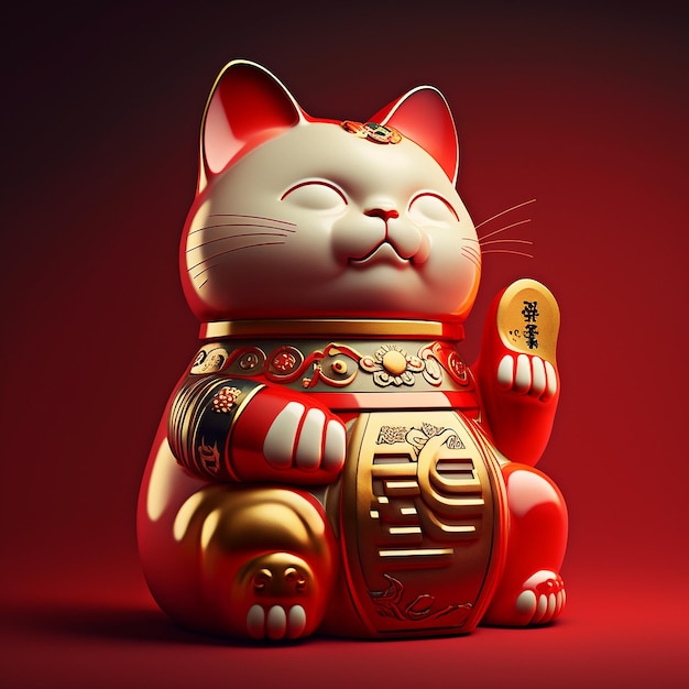 Estatuilla de gato maneki neku IA generativa