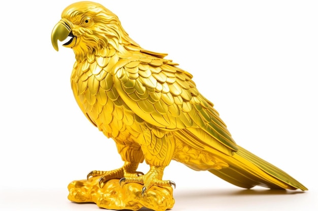 una estatuilla de un pájaro de oro.