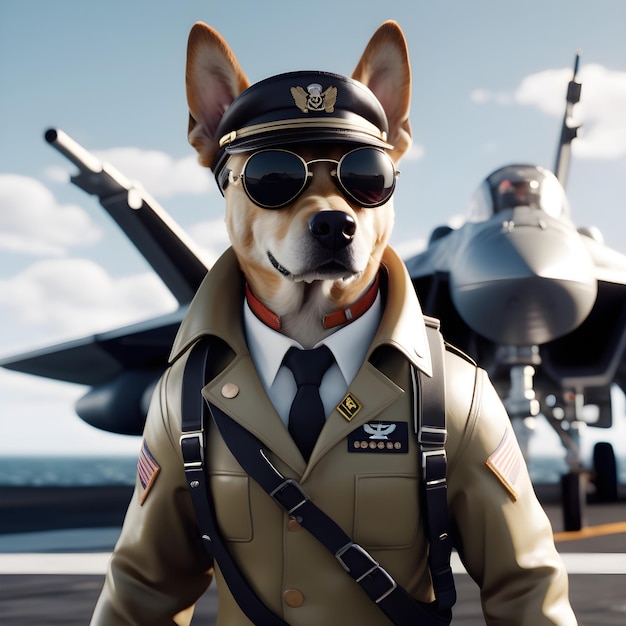 Este cão Dolmate é um cão legal vestido com uma elegante roupa de piloto moderna este cachorro está pronto para
