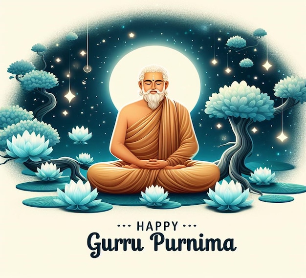 Foto este desenho bonito e atraente é criado para o feliz guru purnima