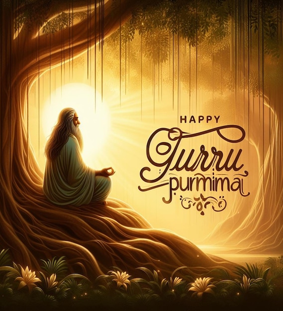 Foto este desenho bonito e atraente é criado para o feliz guru purnima