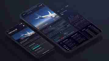Foto este é um conceito de design de interface móvel para um aplicativo que fornece informações de voo em tempo real