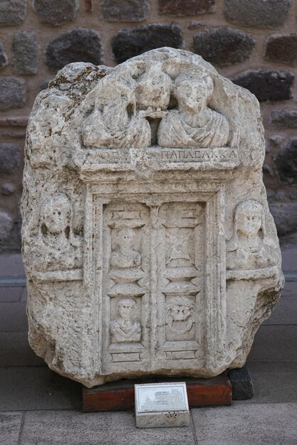 Estela grave en el Museo de las Civilizaciones de Anatolia Ankara Turkiye