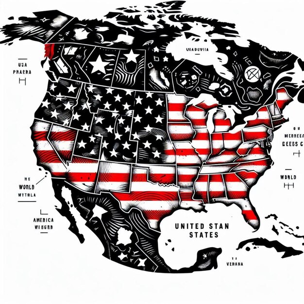 Estes contornos do mapa da América são perfeitos para adicionar um toque de estilo americano aos seus projetos