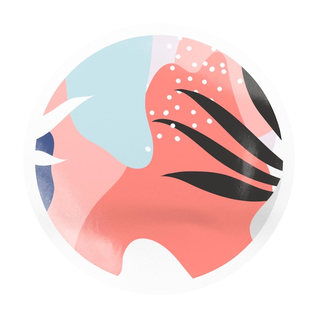 Estética botánica de Memphis pegatina de insignia png en fondo transparente