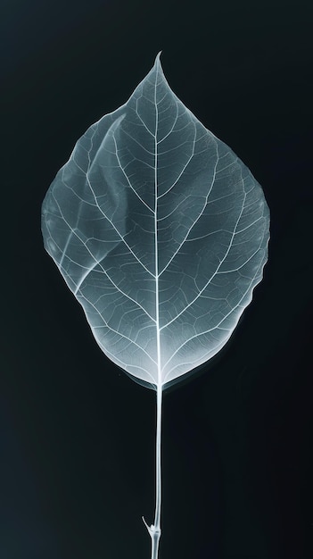 Estética botánica rayos X de las hojas Formas armoniosas Concepto de minimalismo Color claro IA generativa