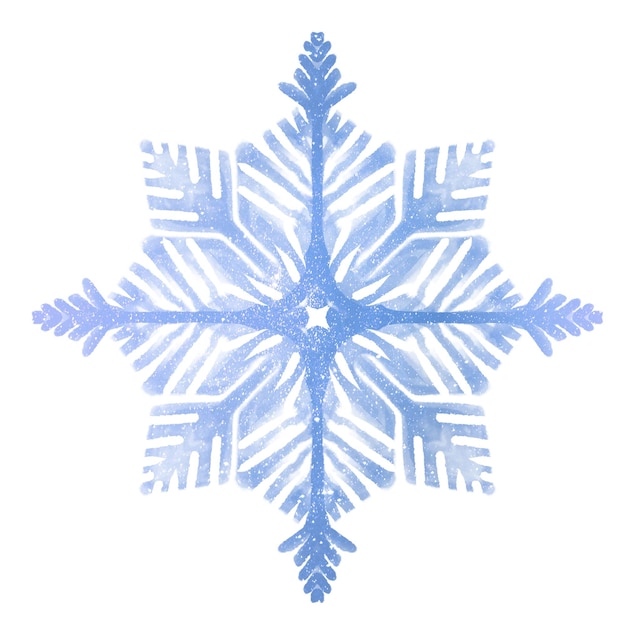 Estética copo de nieve pegatina png diseño de acuarela en fondo transparente