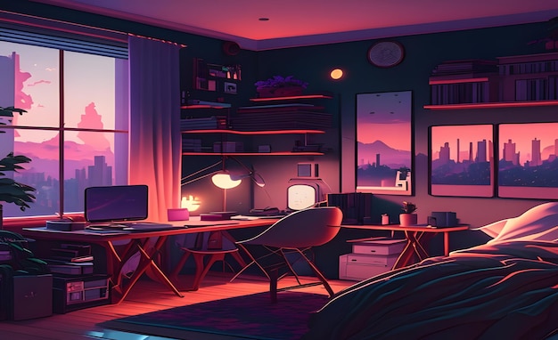 estética de dormitorio lofi