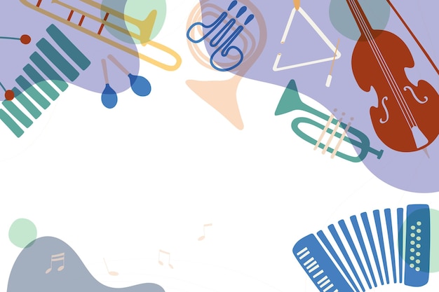 Estética jazz png moldura fundo instrumento musical em roxo