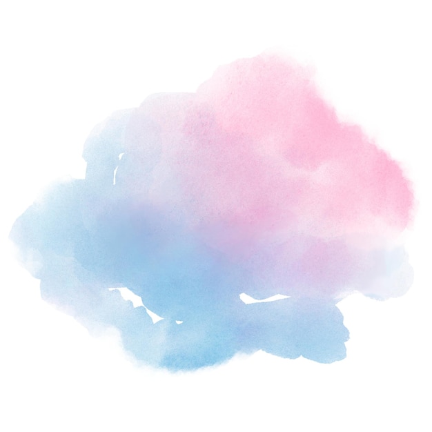 Estética nuvem adesivo png desenho de aquarela em fundo transparente