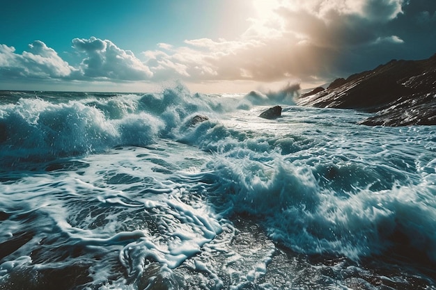 Estética paisagem marítima cinematográfica