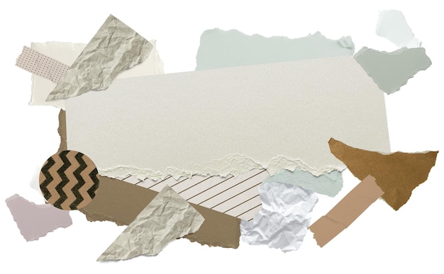 Estética de papel artesanal marco png pegatina de fondo transparente