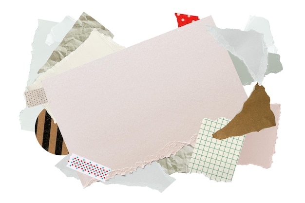 Estética de papel artesanal marco png pegatina de fondo transparente