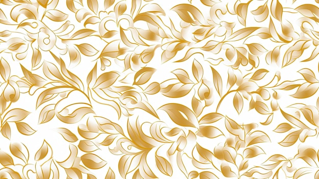 Estética tailandesa exclusivamente usando a elegante combinação de cores branco e dourado padrão sem costura papel de parede sem costura