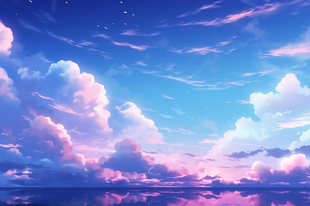 Foto estético fondo del cielo con luna y nubes en rosa