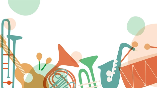 Estético jazz png frontera de fondo instrumento musical en color pastel