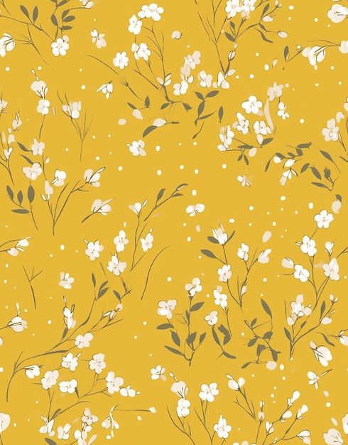 Estético padrão floral amarelo