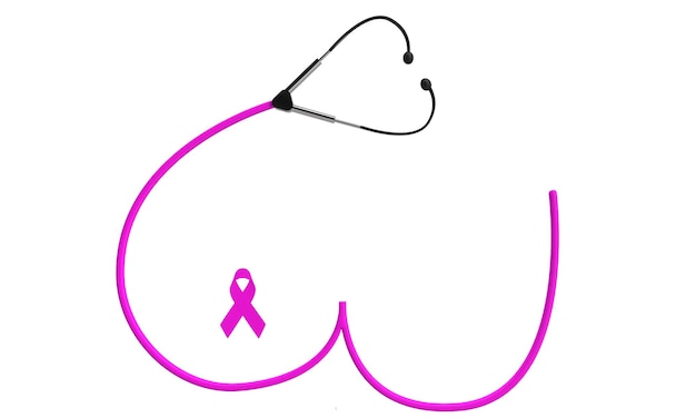 estetoscopio cinta de color rosa símbolo del arco pecho mujer cáncer mujer mujer mujer chica persona gente humana aw