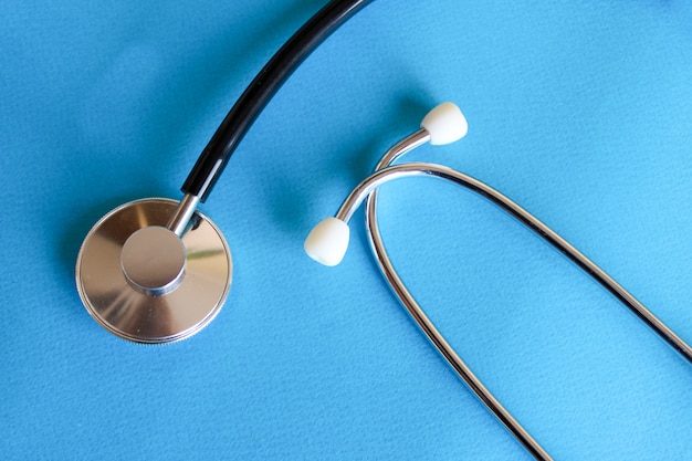 Foto estetoscopio médico, estetoscopio negro, asistencia sanitaria y medicina