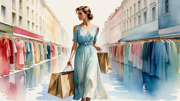 Foto estilista modelo de moda mulheres em compras