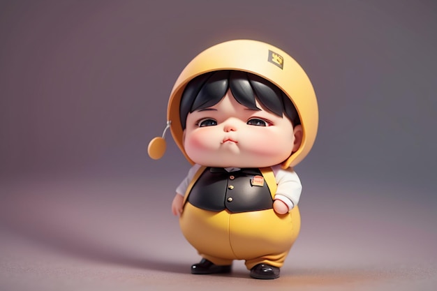 Foto estilização de personagem de desenho animado fat boy estilo de anime fundo de papel de parede gordo renderização de personagem