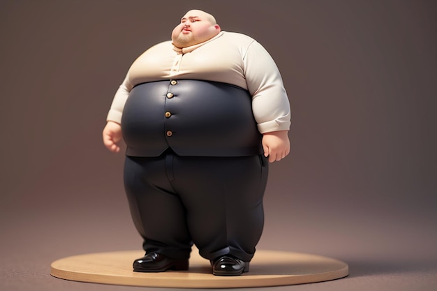 Estilização de personagem de desenho animado Fat Boy Estilo de anime Fundo de papel de parede gordo Renderização de personagem