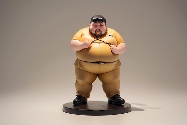 Estilização de personagem de desenho animado Fat Boy Estilo de anime Fundo de papel de parede gordo Renderização de personagem