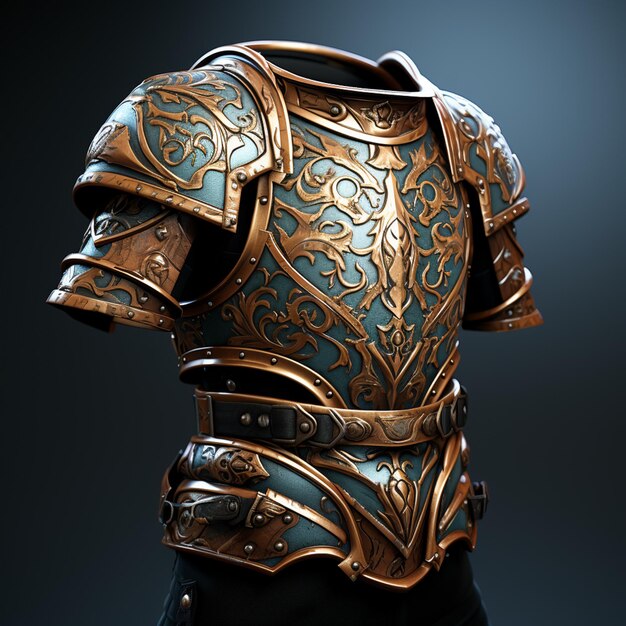 Foto estilizada armadura medieval de medio traje