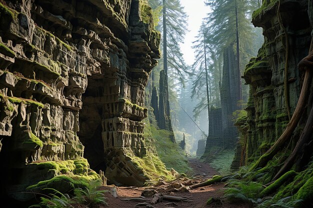 Estilizados troncos de sequoias