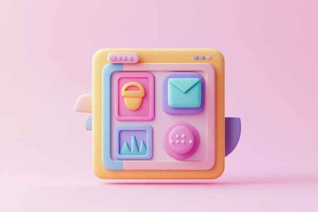 Estilo 3D Retro Diseño vintage vibrante Tópico de fondo