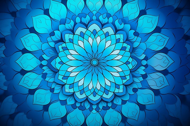 Estilo abstracto gradiente azul colorido diseño de fondo de mandala