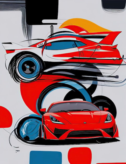 estilo abstrato muito usando carros