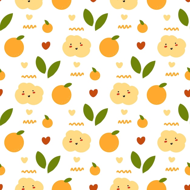 Estilo de acuarela dibujado a mano de patrón sin costuras naranja patrón naranja en estilo acuarela