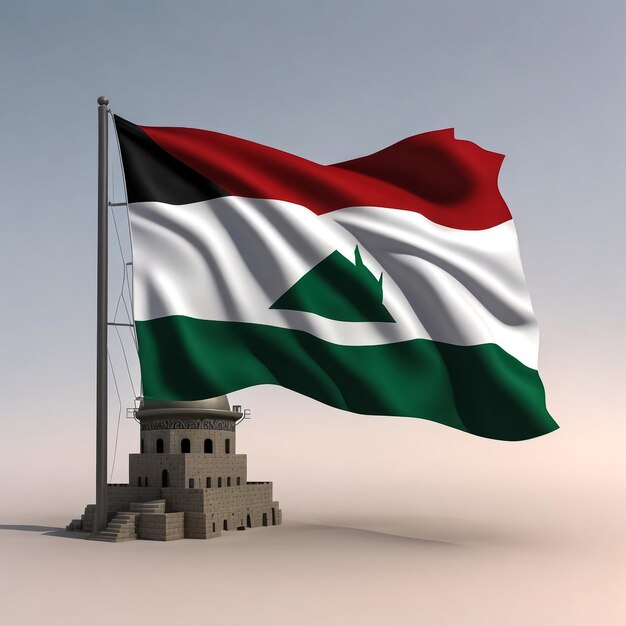 Estilo de animación en 3D de la bandera de Palestina