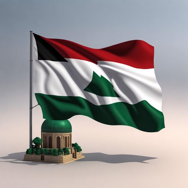 Estilo de animación en 3D de la bandera de Palestina