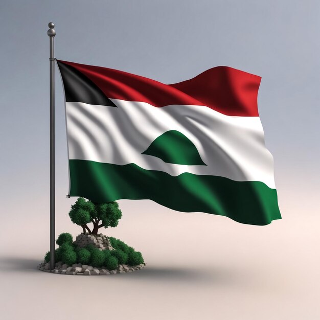 Estilo de animación en 3D de la bandera de Palestina