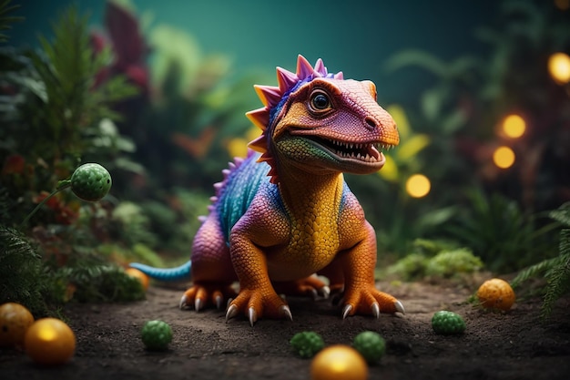 Estilo de animación en 3D bebé dinosaurio