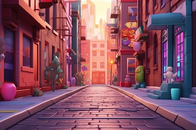 Estilo de animación 3D de Cartoon Alley para niños