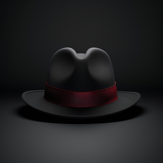 Foto estilo animado fedora preto hiper-realista detalhado rico