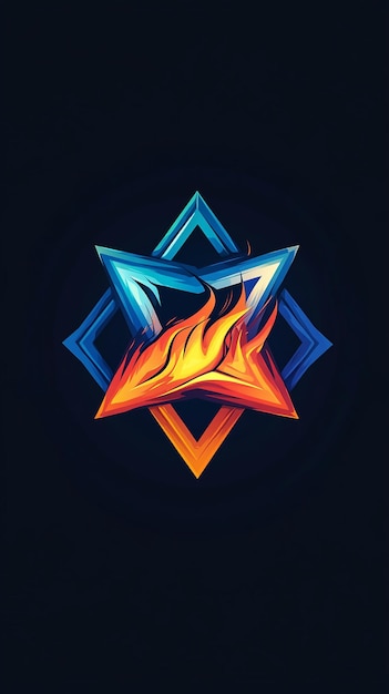 Estilo de anime isométrico de 64 bits con el logotipo de la estrella de David