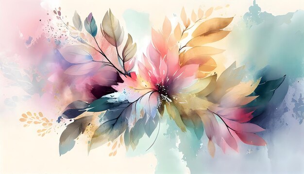 estilo aquarela e imagem abstrata de lindas flores